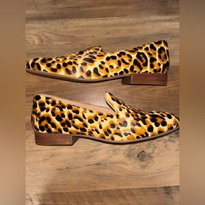 STUNNING NEW Jack Roger Audrey Genuine Calf Hair Loafer Leopard Print Flats Sz 6